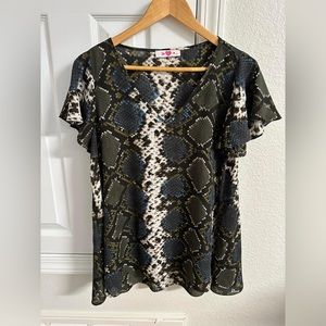 Buddy Love Flutter Sleeve Top